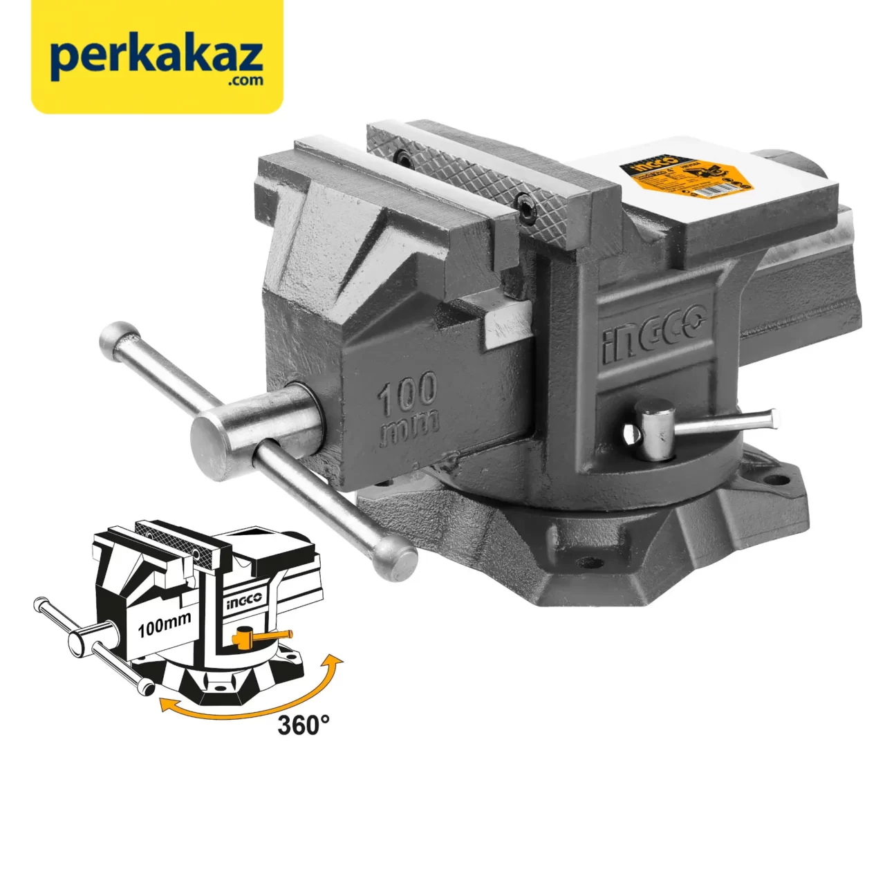 Catok Paron Ragum (6") Tanggem Bais Meja Putar Bench Vice INGCO HBV086 - Gambar 5