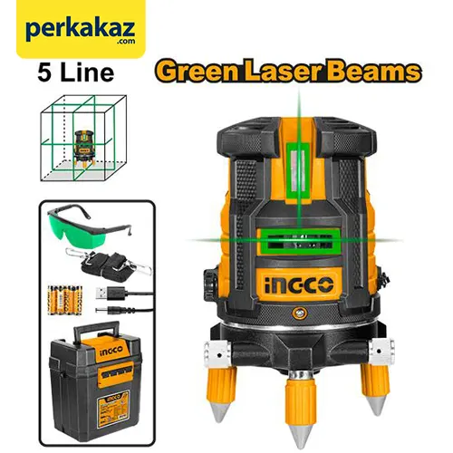 Laser Level Waterpass (5-Line) Self-Leveling Laser INGCO HLL305205